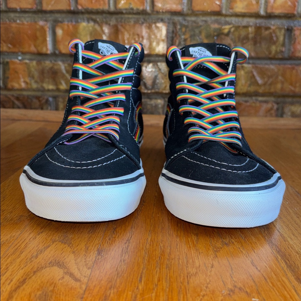 -Vans Skate Sk8-Hi Pride Sneakers Black with Rainbow Men’s 8.5 Women’s 10 - Picture 7 of 16